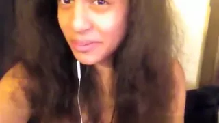 Brunette Teen With Big Natural Boobs Masturbates On Bed