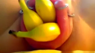 Extreme close up on her pussy taking toys