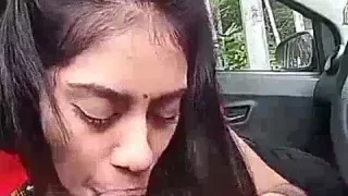 Indian Sexy Girl Giving Blowjob In A Car - JizzPix
