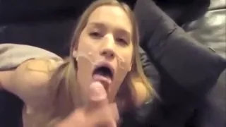 Sweet Blonde Rewarded for Sucking Properly