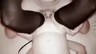 Blindfolded Slut Gets Double Dicked