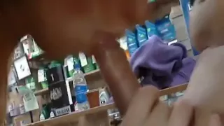 Slut Blows Cock in a Store