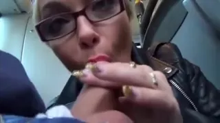 getting a blowjob  in the bus