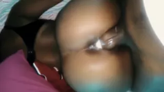 Black girl has her pussy str...