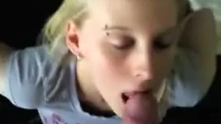 tasty blonde broad swallows ...