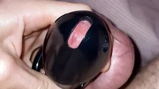 Pov cumming in chastity cage