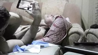 my husband takes a video of me cumming and he cums on me.