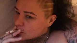 Smoking and sucking cock