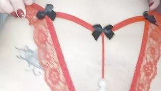 latina trying on different panties