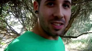 Tourists pick up blond bitch for outdoor sex