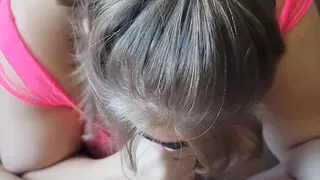 Meine Bbw-Frau lutscht meinen Schwanz, bis ich explodiere