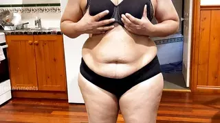 Hot Wife Seduces Husbands friend while changing Bra and Panty - Pressing her Boob 4K 60FPS