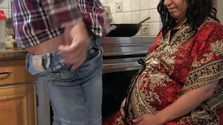 Pregnant stepmother cheating with stepson while husband is at work