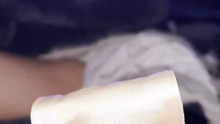 Cum in extremly soiled pussy juice panties from teacher