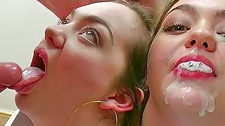 Chav British teen take facials and cum in mouth