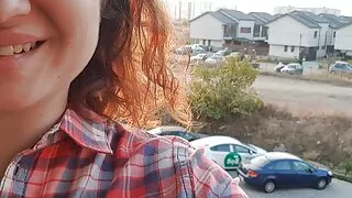 girl cums from shopping and the risk of being seen