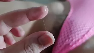 I wore a see-through swimsuit and I got all wet from him squeezing my trimmed bush pussy.