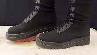 Aggressive Combat Bootjob in Knee High Boots - CBT, Trampling, Crushing, Femdom, Shoejob