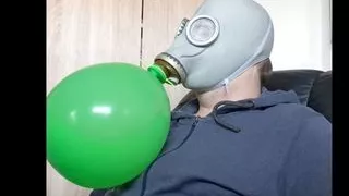 Bhdl - N.v.a. Gasmask Breathplay - Training With Vodka Filled Ballon Breathbag