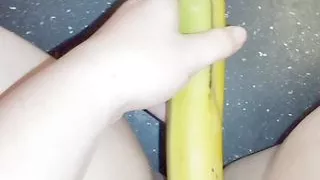 Vegan 18 teen playing with fruit's