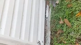 Gets caught nude flashing outside