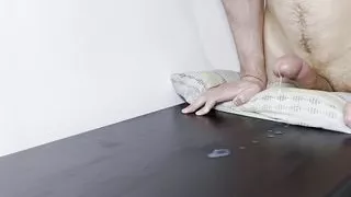 Cumshot after humping and frotting pillow - (Only Cumshot)