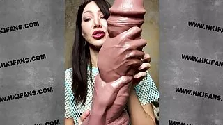 Hotkinkyjo fuck her ass with Danas grip dildo from mrhankeys, anal fisting, gape & prolapse