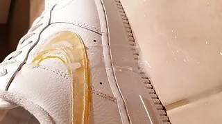 Cum on Air Force 1 Nike logo