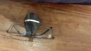 Spit N cum on ugly glasses I have.