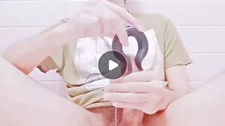 Precum show with vibrator cum!