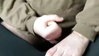 I masturbate the girl and myself and cum on her tights