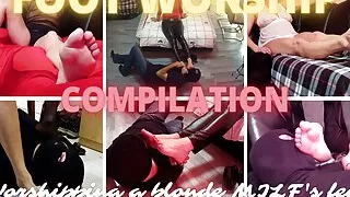 Foot worship compilation 4 - Worshipping a blonde MILF's feet