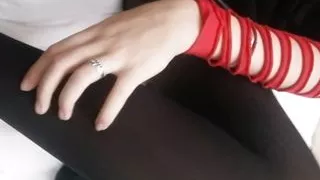 Gentle homemade striptease in black. Close-up