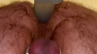 Big dildo sliding deep into my ass making me squirm and moan and groan begging to be fucked harder and deeper
