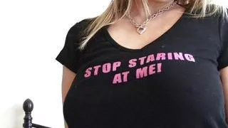 This nasty housegirl loves to apply strawberry yogurt on her big tits