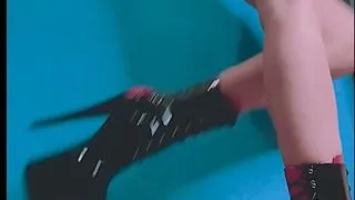 beautiful legs muscle heels swimsuit