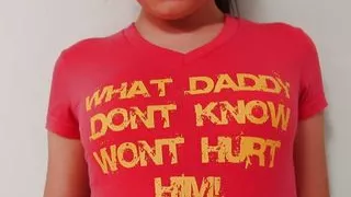 Cute little slut with glasses sexy poses on the floor