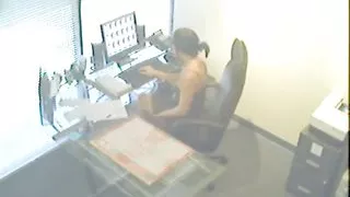 Office slut caught as she masturbates
