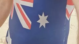 Swimsuit and G-string public beach