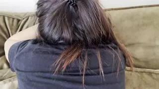 doggystyle anal casting of a french arab beurette on a sofa - SweetArabic amateur pov