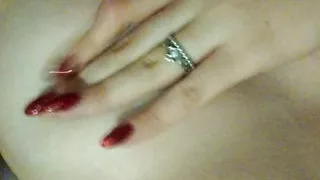 Evening homemade beautiful masturbation with a gentle orgasm. Close-up