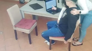 Hot teacher masturbates her student in private lessons