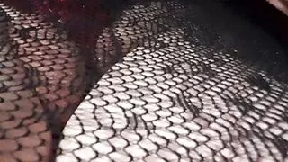 Lust auf Sperma in Netzstrümpfen