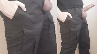 Security Guard masturbate (cum) in job