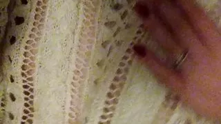 Gentle beautiful evening charming homemade striptease and masturbation with orgasm. close-up