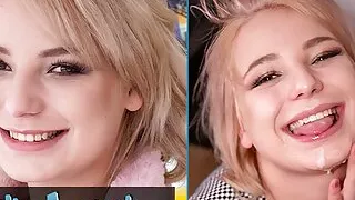 Public Agent Short hair blonde amateur teen with soft natural body picked up as bus stop and fucked in a basement