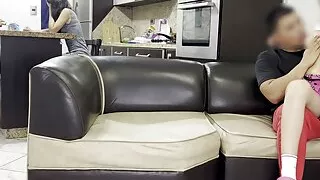 Beautiful Girl is Fucked by her own Old Man in Front of his Representatives