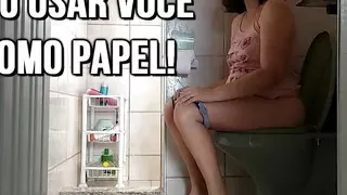 Wife uses her cuckold as a toilet human paper