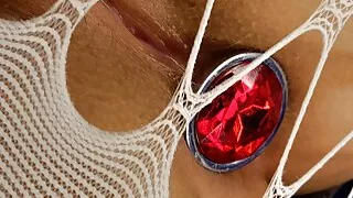 Exercising my butt hole with Ruby Red