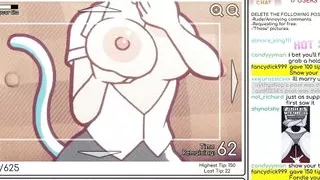 Nicole Risky Job Hentai game PornPlay Ep.4 the camgirl masturbated while staring at her tits exposed